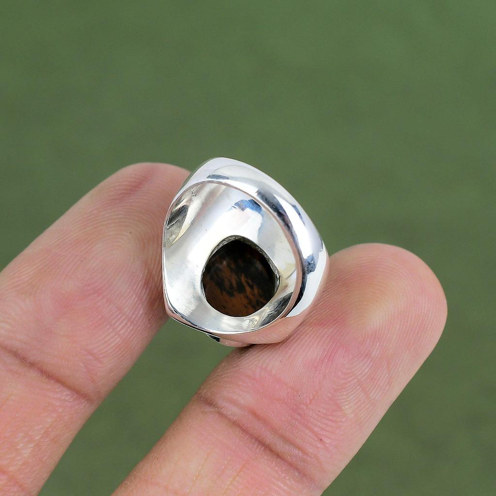 Mahogany Obsidian Ring 925 Sterling Silver Rings Stylish Jewelry Handmade Ring Top Quality Gemstone Jewelry For Gifts Available In Ring Size
