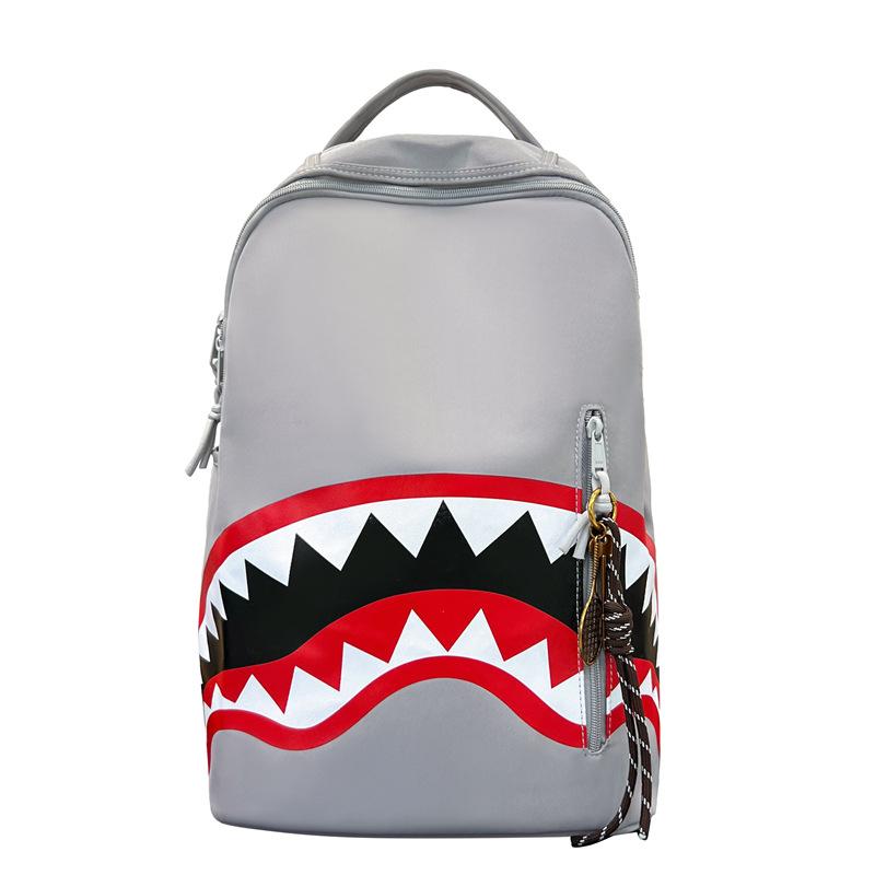 Schoolbag Men's Backpack Travel Bag Fashion Backpack Student School Bag Large Capacity Street Trend Shark Bag