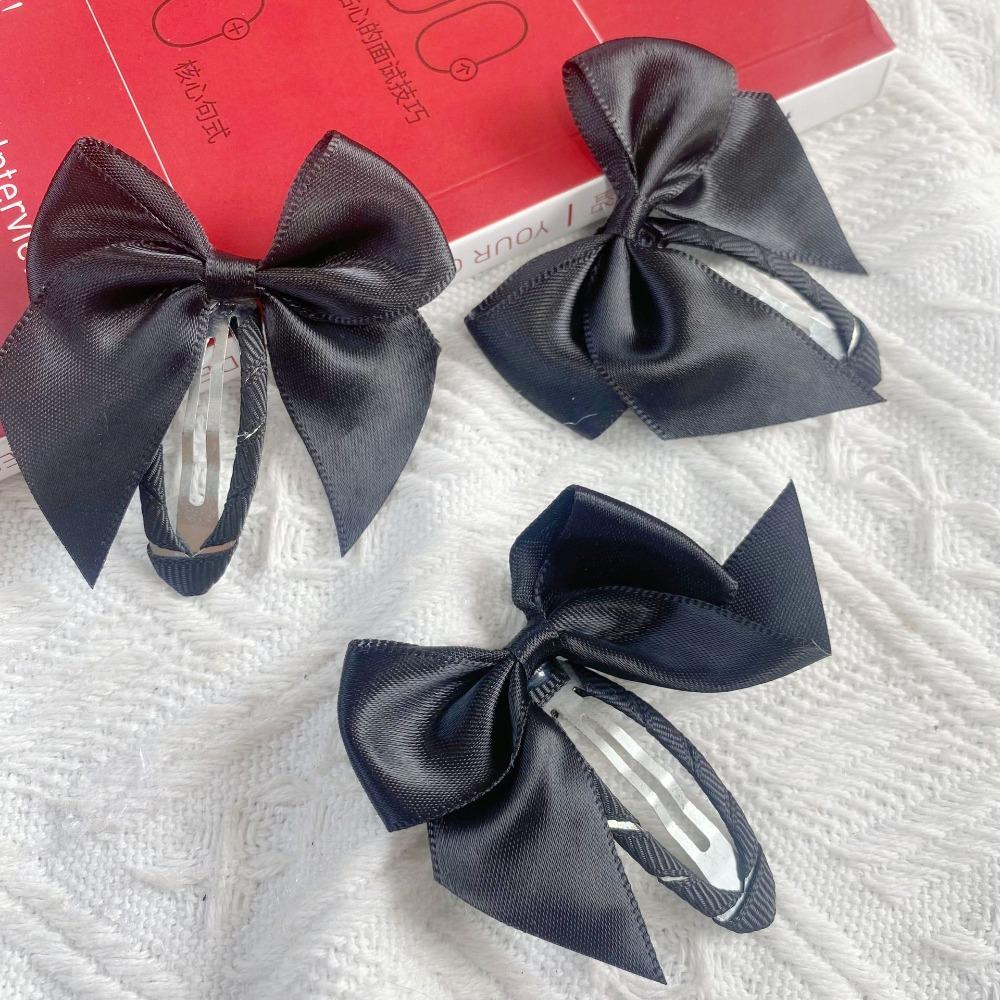 Metal Bow BB Clip Y2K Oval Hairpin Hair Accessories Cloth Hair Clip  Headwear