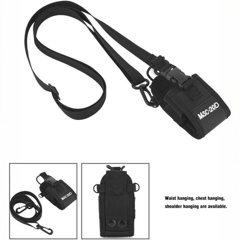 MSC-20D Waterproof Nylon Walkie Talkie Pouch Adjustable Sling Radio Holder Case for Hiking Patrol Construction Work