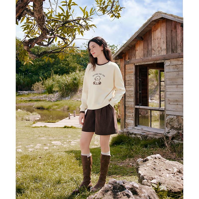 Betu Women's Faux Two-Piece Colorblock Embroidered Sweatshirt