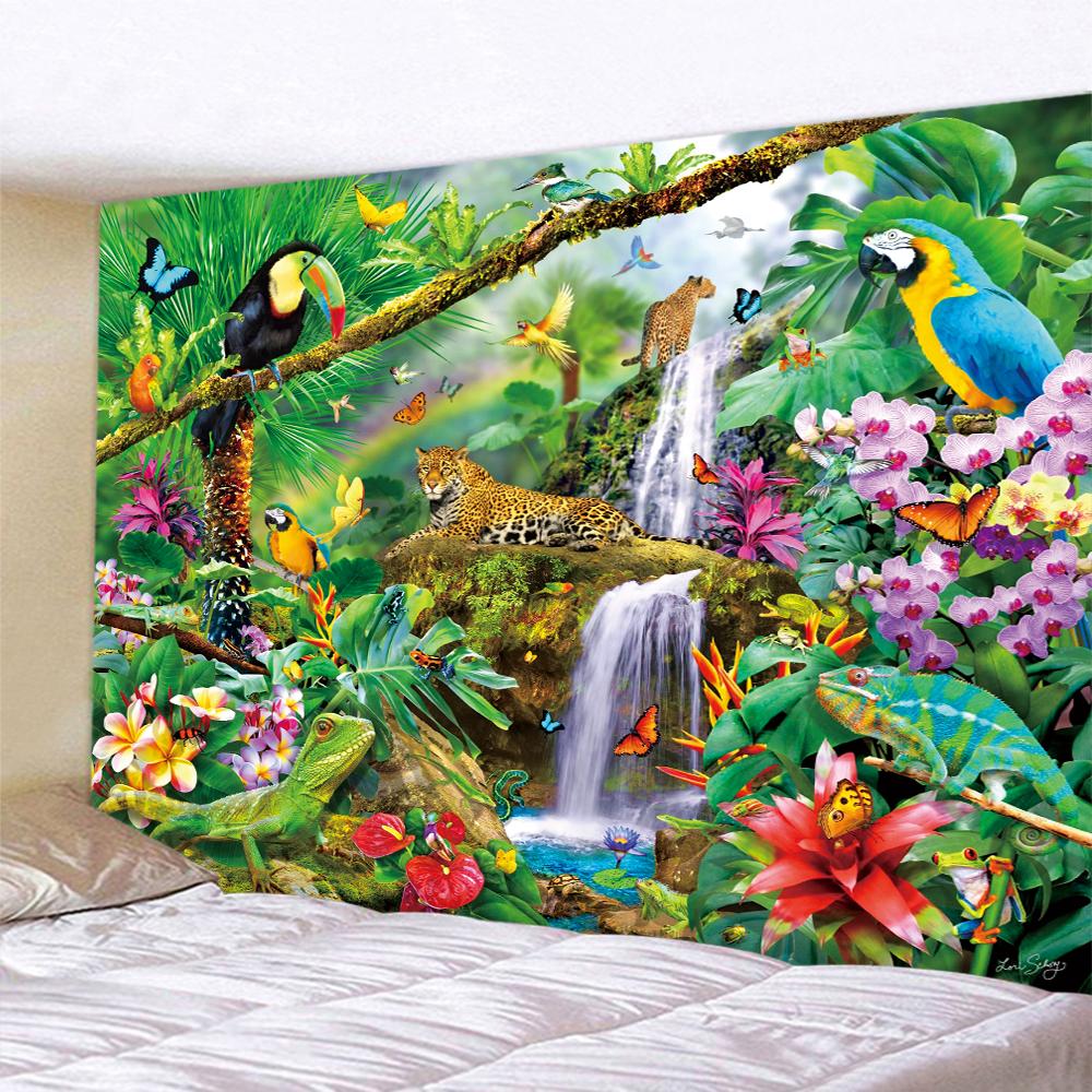 Forest Animal Home Decoration Art Tapestry Bohemian Decoration Psychedelic Wall Hanging Bedroom Wall Decoration Tapestry