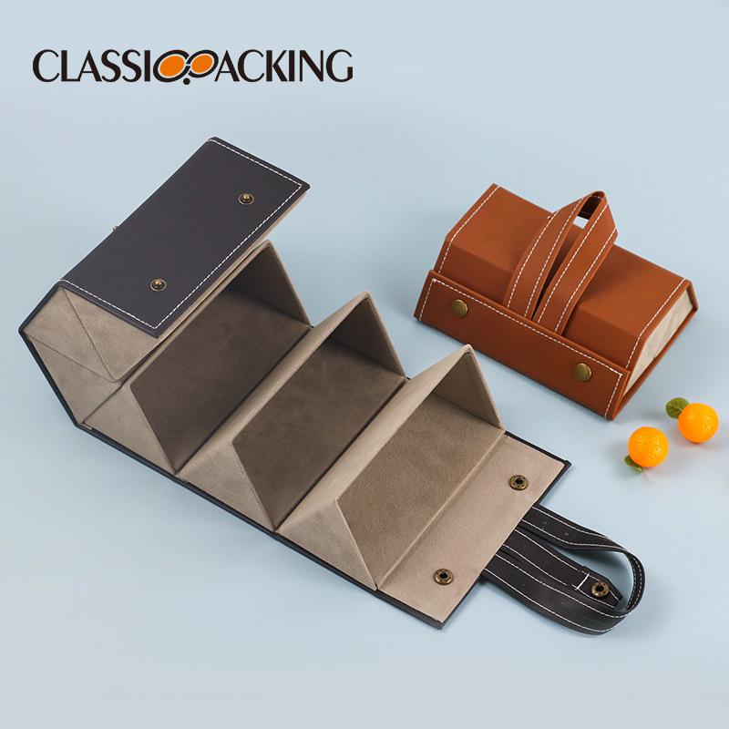 High-End PU Leather Multifunctional Jewelry & Eyeglasses Storage Box - Handmade, Multi-Grid Gift Case