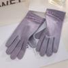 Warm Gloves Single Layer Women's Elegant Lace Houndstooth Outdoor Riding Cold Proof and Wind Proof Touch Screen Autumn and Winter Gloves