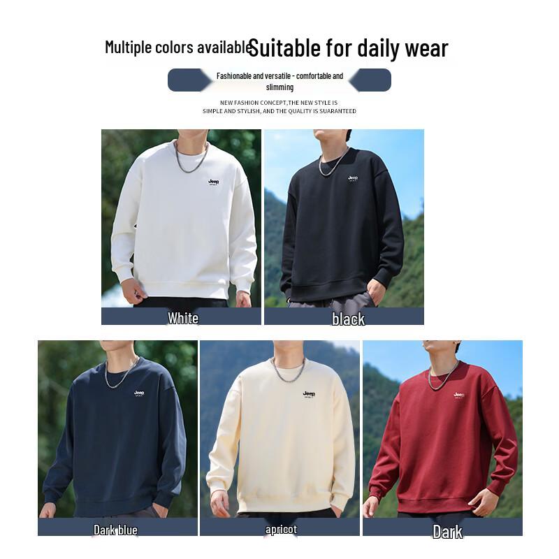 JEEP SPIRIT Men's Loose Fit Round Neck Sweatshirt