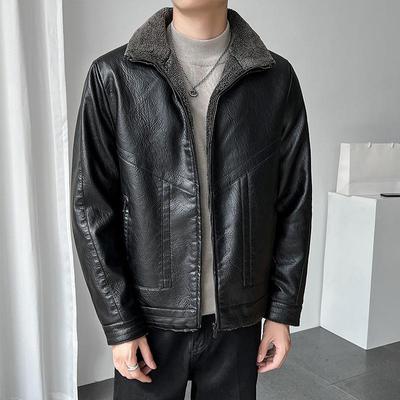 Yeni Erkek Deri Ceket, Büyük Beden Şişman Adam Kışlık Günlük Ceket, Erkek Artı Kadife, Orta Yaşlı Babalar İçin Günlük Deri Ceket Erkekler İçin