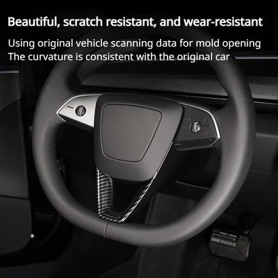 Steering Wheel Patch for Tesla Model 3 3+ ABS Carbon Fiber Decorative Sticker Modified Shell New Model Y Launch 2025 Accessories