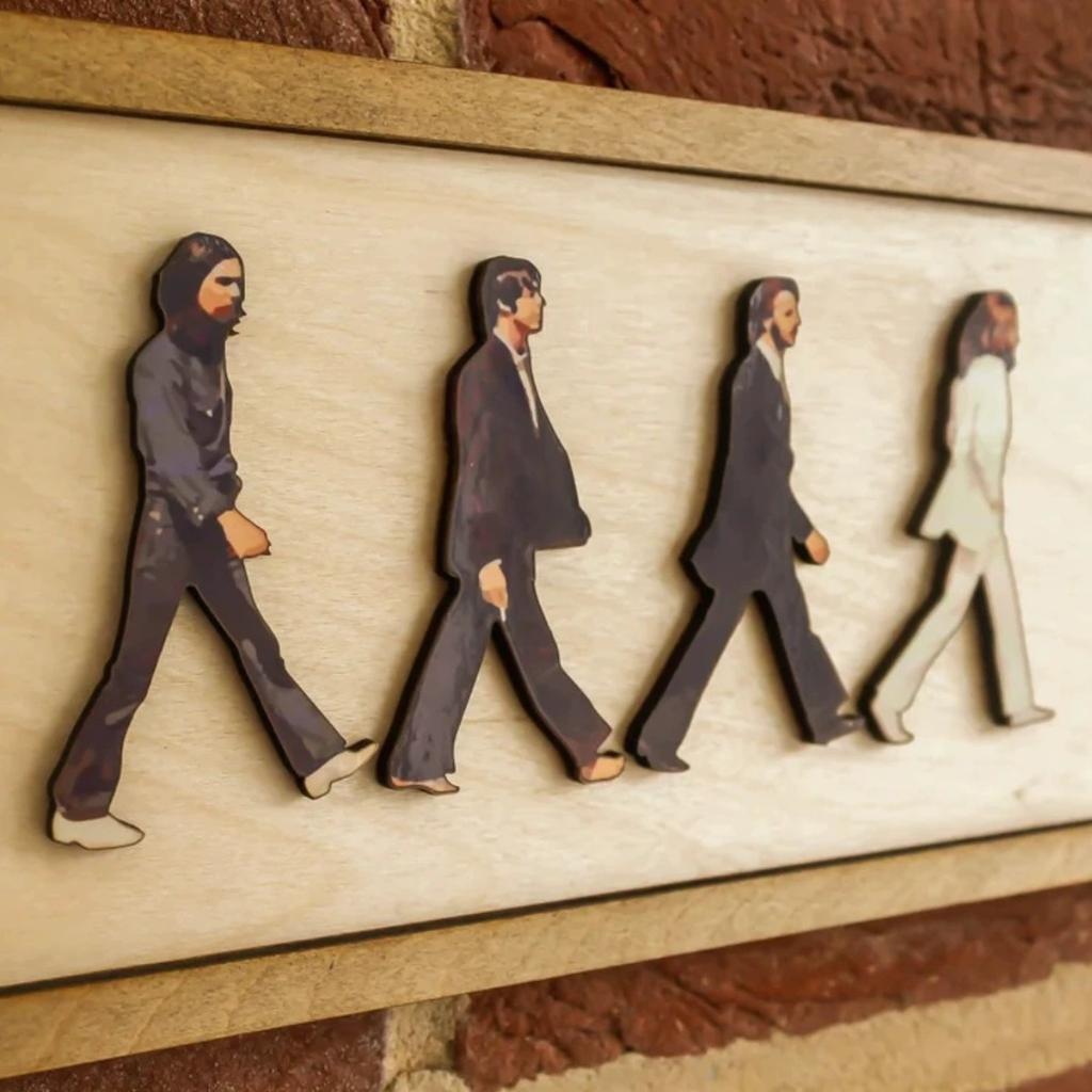 The Beatles Abbey Road, Wooden Wall-Mounted Ornamental Artwork