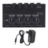 4 Channel Headphone Amplifier Portable Metal Stereo Sound Earphone Splitter with Power Adapter for Studio Stage