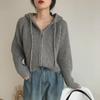 Korean College-Style Hooded Knitted Cardigan: Women's Loose Fit, Lazy Spring & Autumn Sweater Jacket