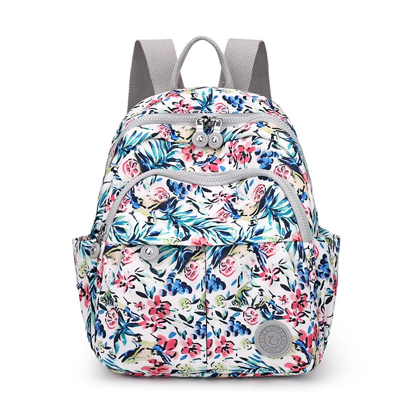 Bedruckter Nylon-Rucksack Studenten-Schultasche Damen Leichter Reiserucksack
