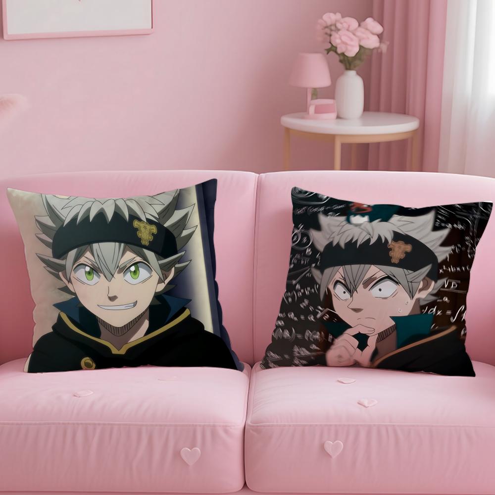 Klasický anime povlak na polštář Black Clover Měkký Snadno omyvatelný Povlak na polštář Univerzální pro pohovku Postel Cestování a Kancelář