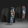 Inside Drawstring Mid Waist Men Swimming Trunks High Elasticity Side Print Bathing Short Pants for Gym