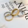 Jewelry Titanium Steel Gear Ring Women'S Non-Fading High-End 18K Gold Simple Ring