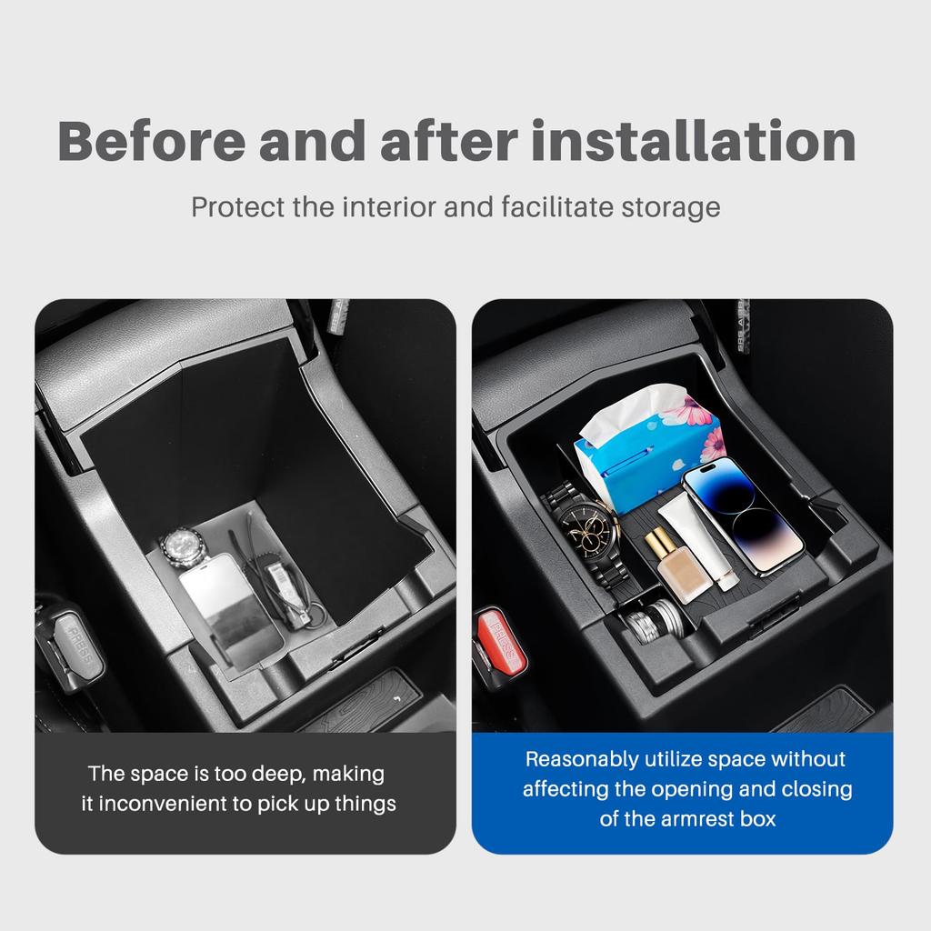 FDAIUN Car Center Console Storage Box for Subaru Forester 6th Generation ABS Box with Silicone Mat Interior Easy Custom Neat Ideal for Card and Coin 2
