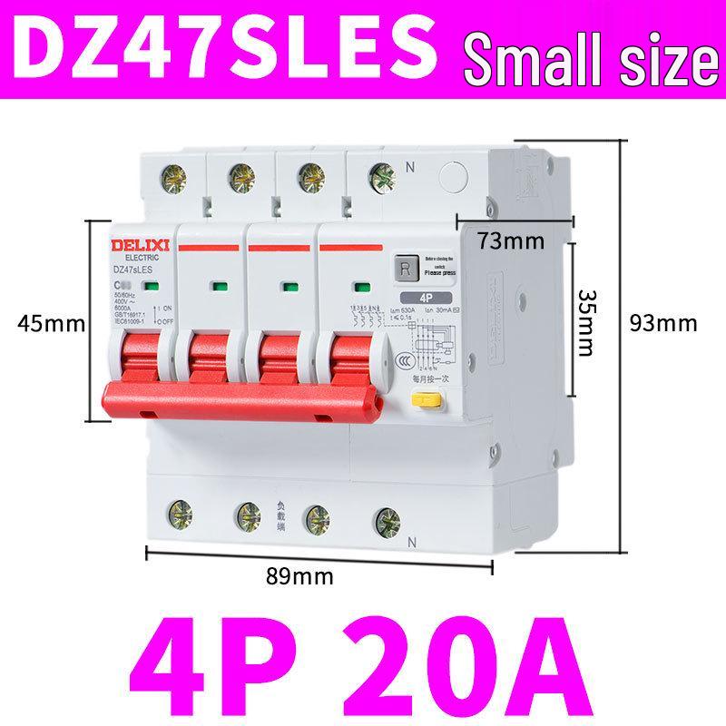 Delixi 220V Miniature Air Switch Circuit Breaker 2P with Leakage Protection, 1P+N, 3P, 4P.