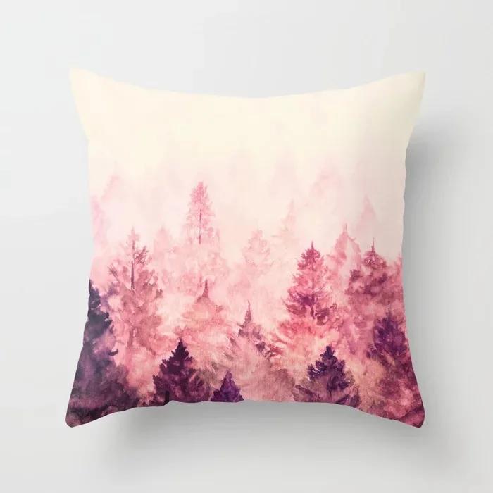 Bedroom Living Room Sofa Office Cushion Cover Pillowcase Pink Sky Cloud Pillow