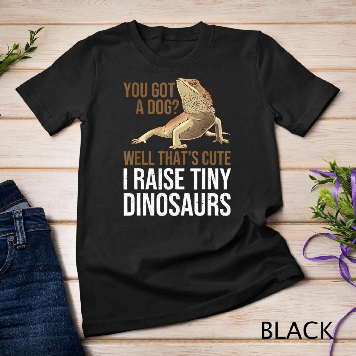 Bearded Dragon Funny I Raise Tiny Dinosaurs T shirt S