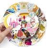 Waterproof Middle Eastern Building Scenery Sticker Set: 50 Exquisite Colorful Designs for Diary and Notebook Decoration