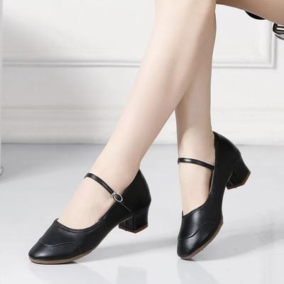 Kadınlar Kızlar Bayanlar Latin Balo Modern Salsa Pratik Dans Ayakkabıları Kapalı Burun Kare Dans Yumuşak Kauçuk Taban