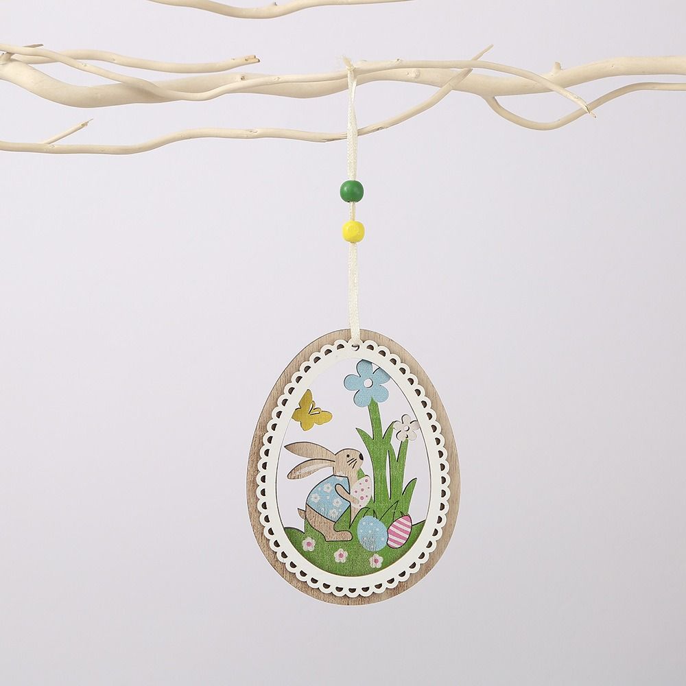 Easter Decor Easter Ornaments Wood Material Hanging Ornaments Wooden Ornaments  Outdoor Decor