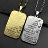 Islamischer Muslimischer Anhänger Halskette für Frauen Männer Edelstahl Goldfarbe Arabischer Buchstabe Koran Geometrische Medaille Kette Schmuck Geschenk