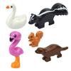 MOC Tier Szene Bausteine Katzen Hunde Schafe Schweine Hühner Adler Papageien Delfin Zoo Rahmen Zubehör DIY Spielzeug Steine T14