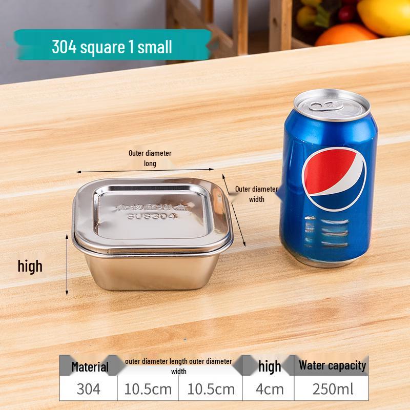 304 Stainless Steel Small Square Food Sample Retention Box (10-Pack)