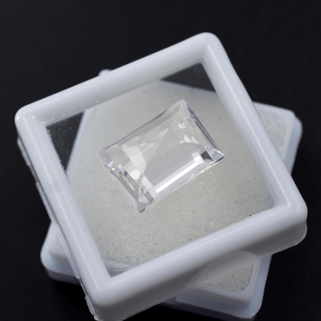 CERTIFIED White Sapphire 9.95 Ct Natural Loose Gemstone Ring Size Emerald Cut