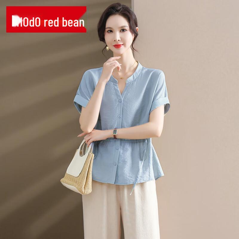 Женский летний двухпредметный комплект с коротким рукавом для женщин среднего возраста L