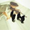 Women Fashion Vintage Cute Black Rhinestone Butterfly Bow Rings Jewelry Accessories