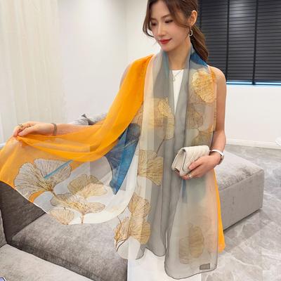 Silk Scarf Fashion Print Shawl Wraps Female Pashmina Beach Stoles Head Hijab Bandana Echarpe For Women Luxury Foulard Female