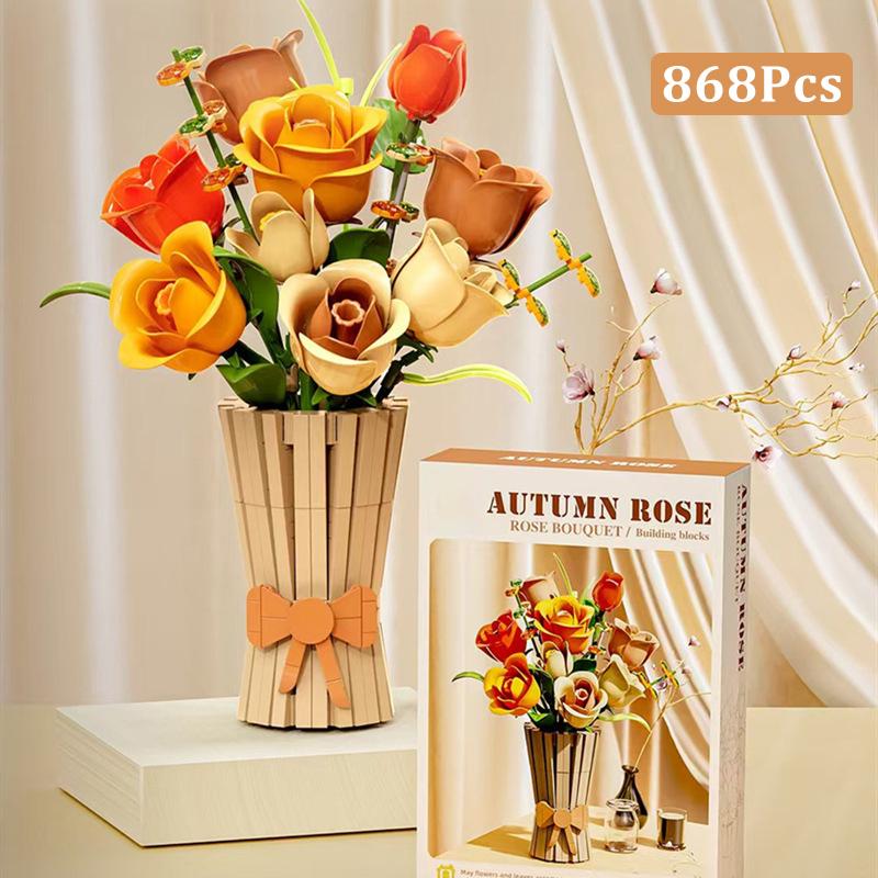 Kreative Rose Orchidee Ewige Blume Topf Pflanzung Bausteine Sonnenblume Lotus Romantische Blumen Steine Spielzeug Valentinstag Geschenk