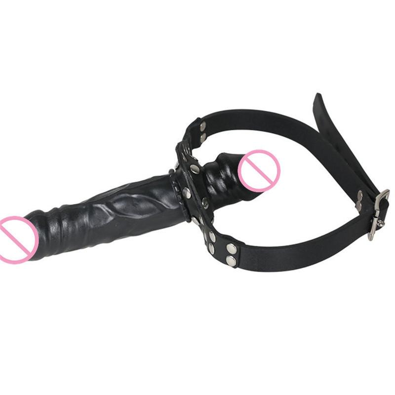 Double-Ended Mouth Gag Strapon Dildo Plug Bdsm Bondage Deep Throat Penis Harness Erotic Product Sex Toys for Couples Adult Games