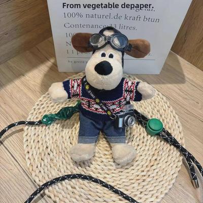 23cm Large Plush Pilot Dog Crossbody Clip Pendant