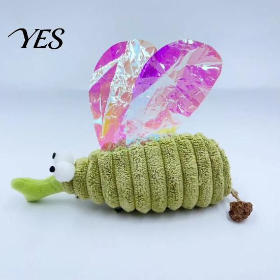 Skin Friendly Cat Play Toys Crinkle Mosquito Toy with Catnip, Gall Fruit Chew for Indoor Exercise Toy, Soft Plush Insect Stuffed Cats Kittens Boredom
