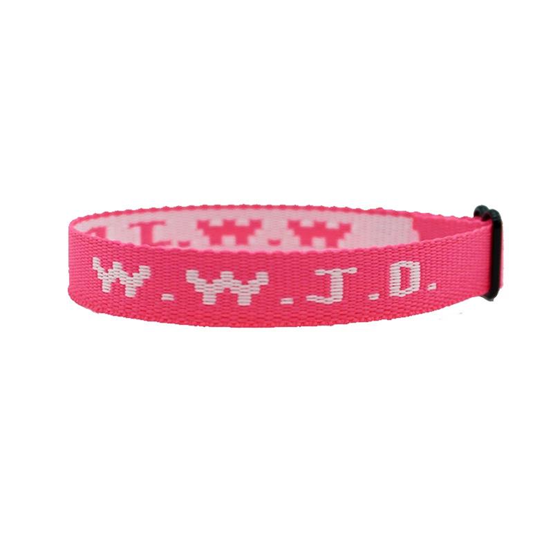 Wwjd Braided Rope Bracelet What Would Jesus Do Handmade Bangles Inspirational Religious Christian Bracelets For Women Men Gifts розовый