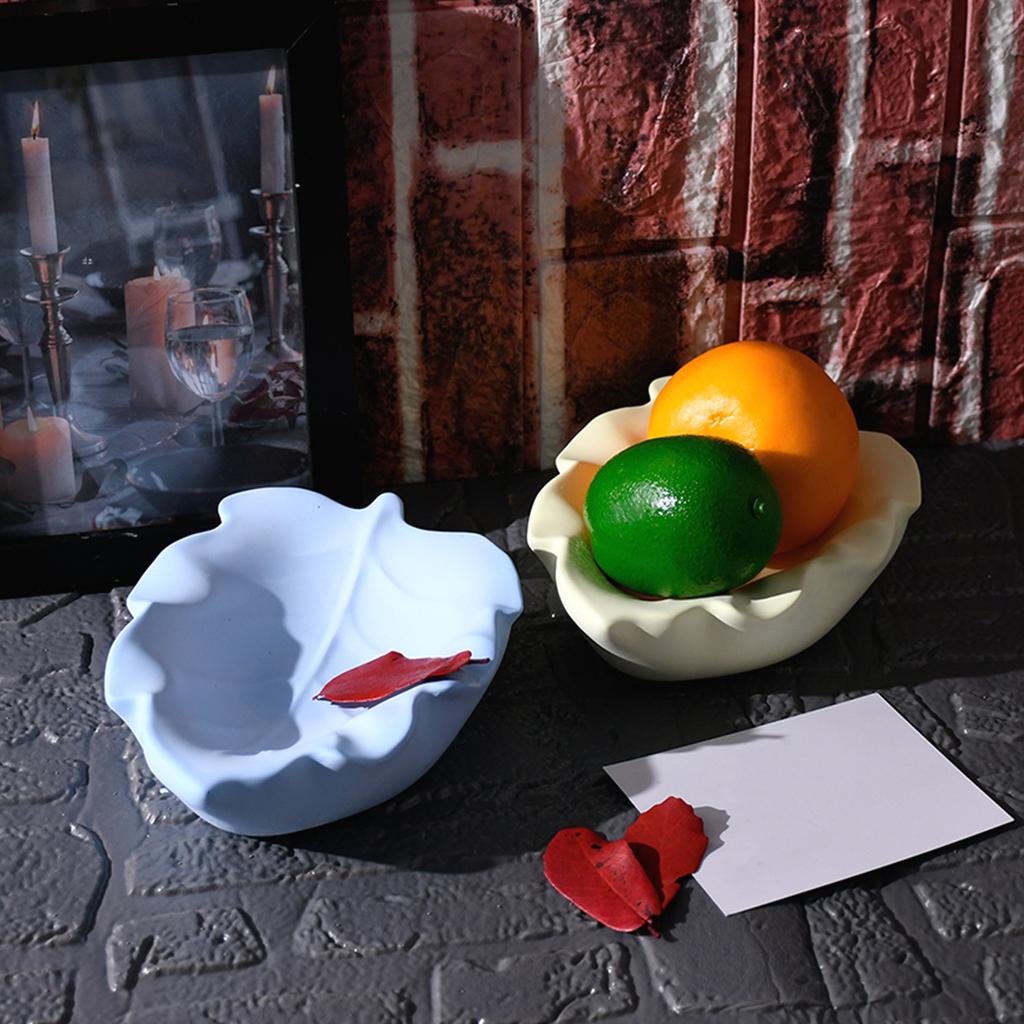Silicone Mold for Leaf Shaped Bowl Jewelry Storage Plate Making Mould Handmade Epoxy Dish Mold Plaster Fruit Tray Mould