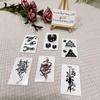 Men's Waterproof Long-Lasting Realistic Tattoo Stickers for Arm & Ankle - Totem & Chinese Character Designs.