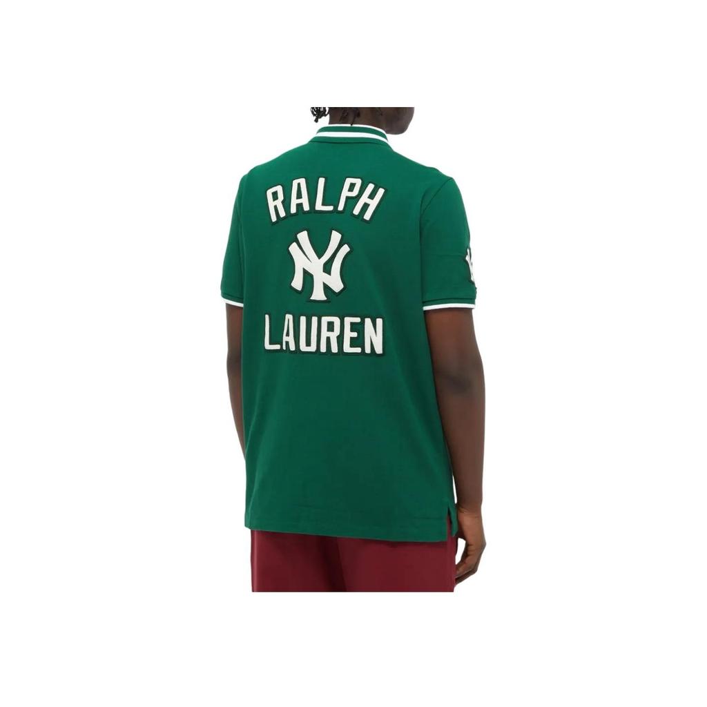 Polo Ralph Lauren Letter Logo Striped Pattern Pullover Short Sleeve Polo Shirt Men polo shirts Green 710810495-001