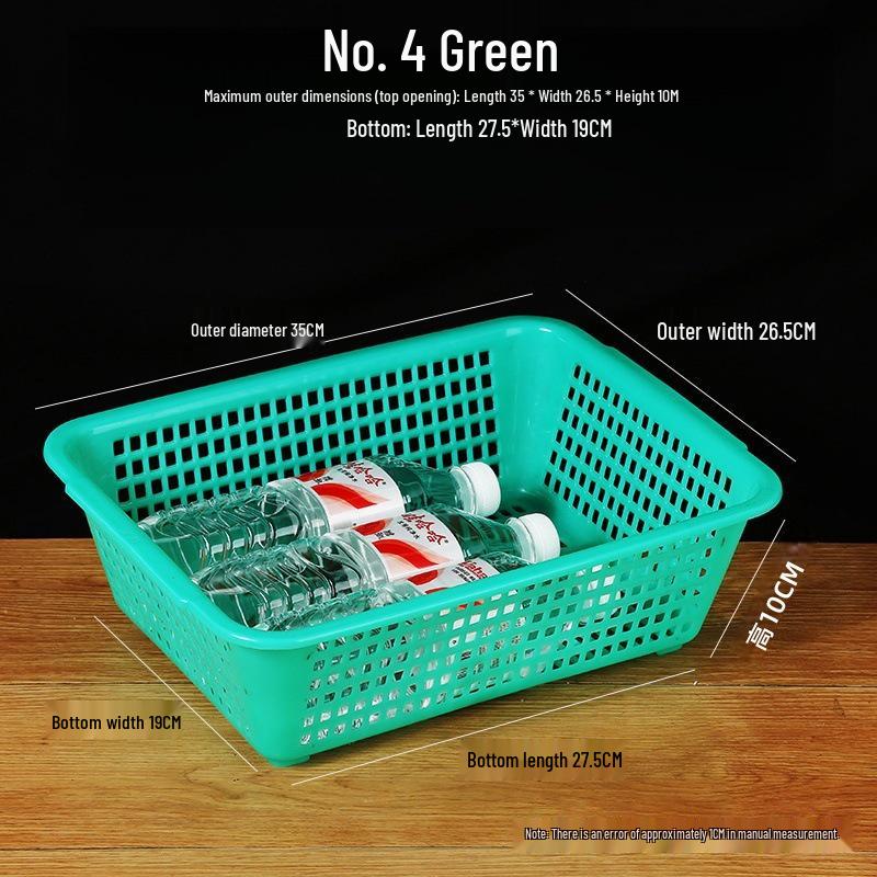 Large White Plastic Rectangular Kitchen Basket for Draining, Washing, and Storage