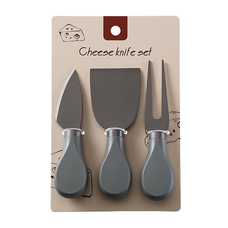 Stainless Steel Cheese Knife and Fork Set - 3-Piece for Western Cuisine