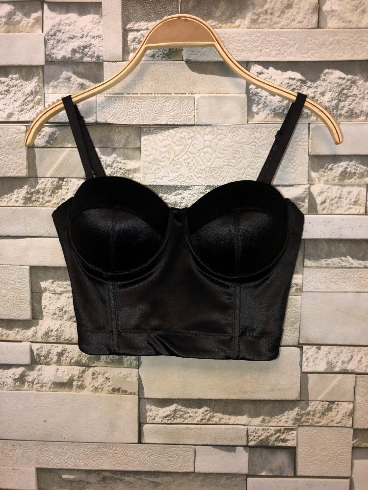 

Однотонний жилет Велюровий топ Майка Елегантний Універсальний Романтична дівчина Класичний Жіночий топ без бретелей Майки та топи 40/90 чорний