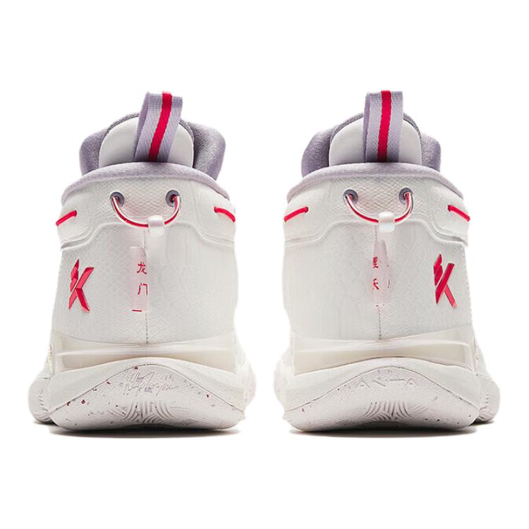 Anta Kids KT9 Comfortable Casual Shock Absorbing Wear Resistant High Top Basketball Shoes Kids Basketball Shoes White Gray 312411130-5
