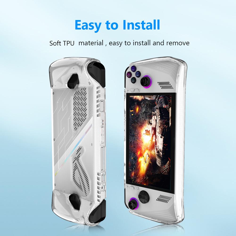 Silicone/TPU Game Console Frame with Bracket Game Console Cover Shockproof Replacement Accessories for Asus Rog Ally