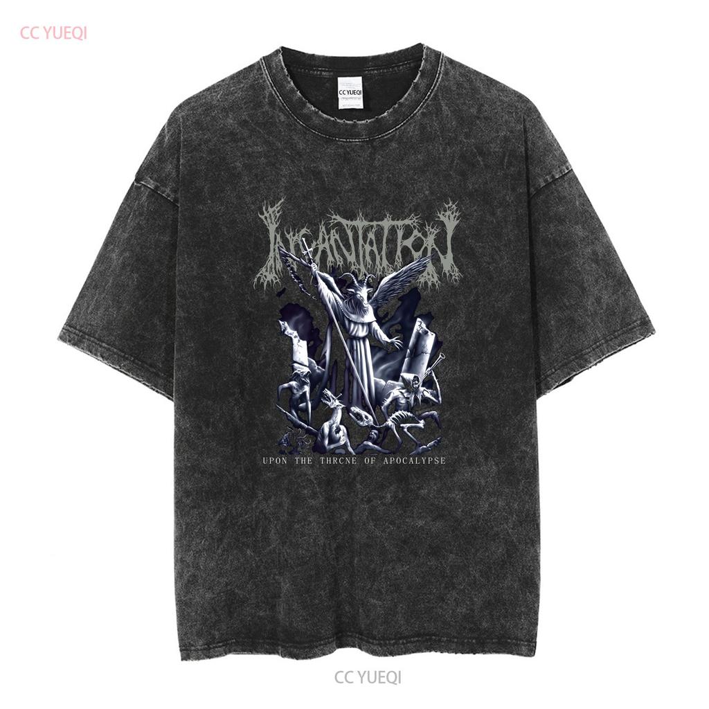 Incantation upon throne T shirt death metal suffocation nile immolation long or short sleeves vintage Washed Soft streetwear