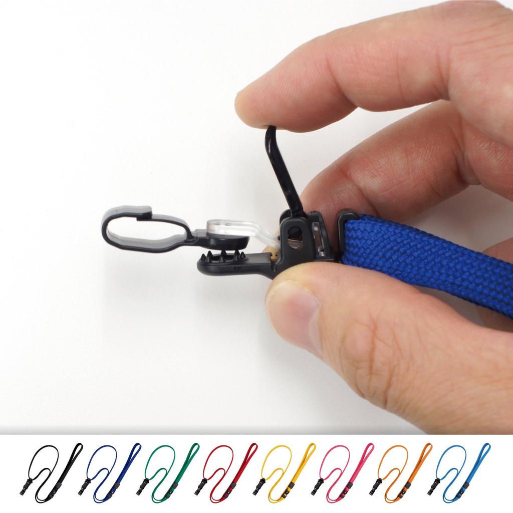 Open Industrial Loop Clips for Name Tags, Lanyards, Neck Straps, String, Detachable, 10-Piece Set, Blue, NX-8-BU
