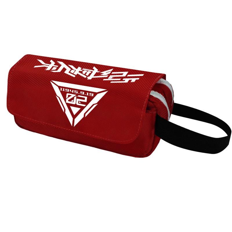 2B Anime Pencil Case Double Zipper Canvas Stationery Organizer Students School Supplies