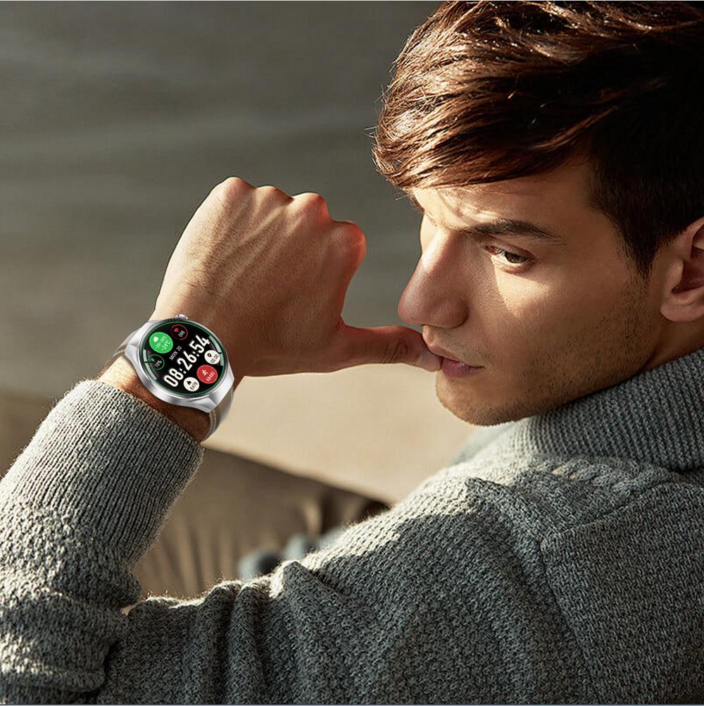 50mm 1.75" HD AMOLED Screen Smart Watch Men Business Bluetooth Call Heart Rate Blood Oxygen GPS Track Compass Sport SmartWatch