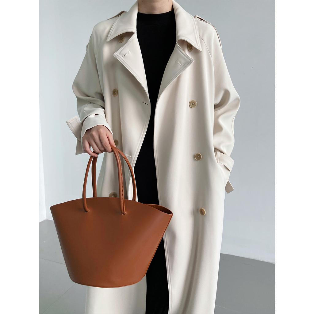 Women Trench Coat Spring Autumn Fashion Turn-down Collar Double Breasted Patchwork Long Trench Coat Slim Wind Coat